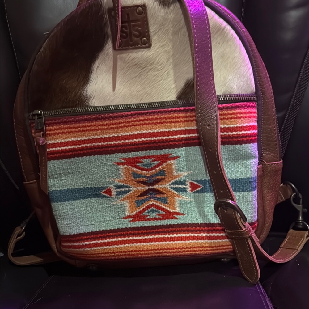 STS Serape Collection Brown and Multicolor Patterned Backpack & concealed carry!